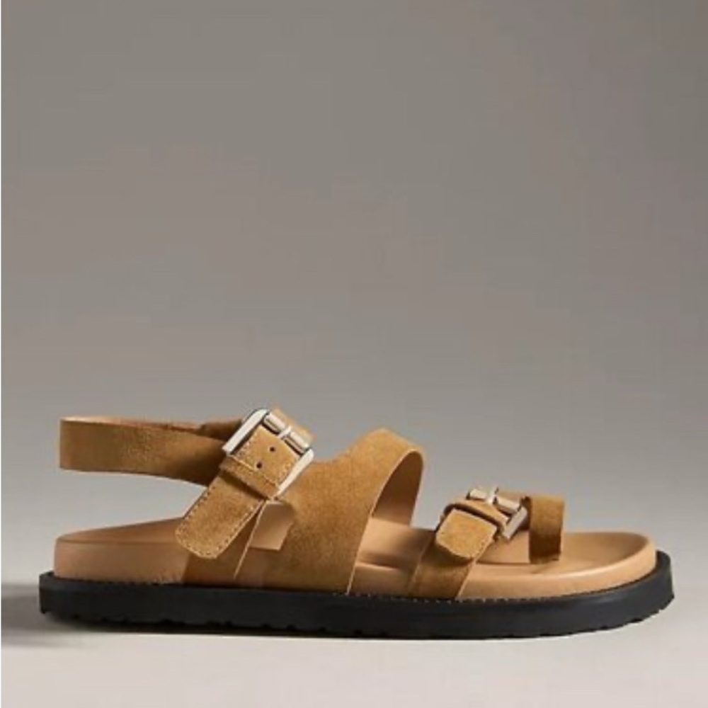 Anthropologie Tan Suede Sandals